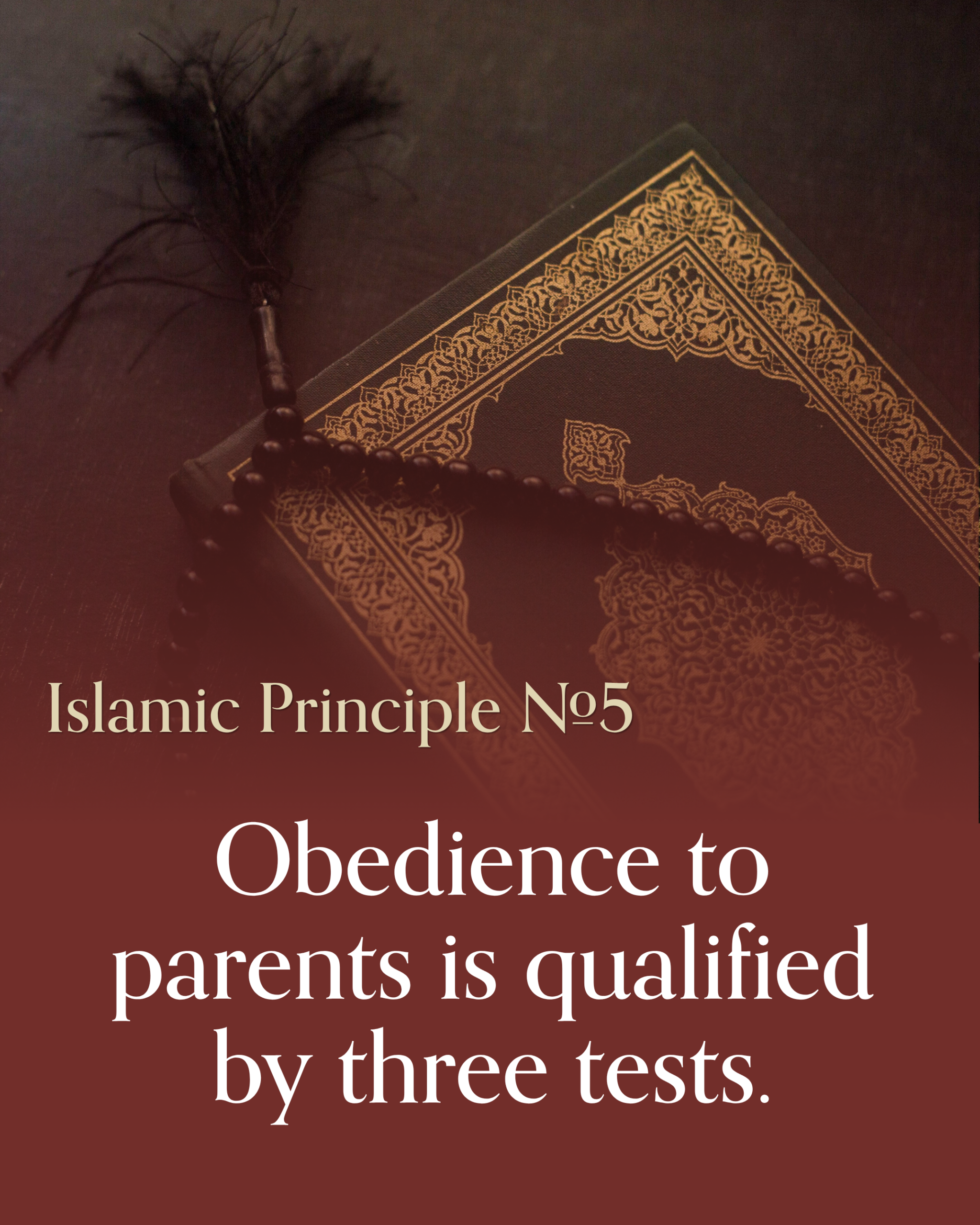 Islamic principle 5:Obedience to parents is qualified by three tests.